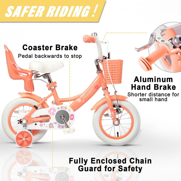 Glerc Maggie 14 inch Kids Girls Bike for 3-5 Years Old Child