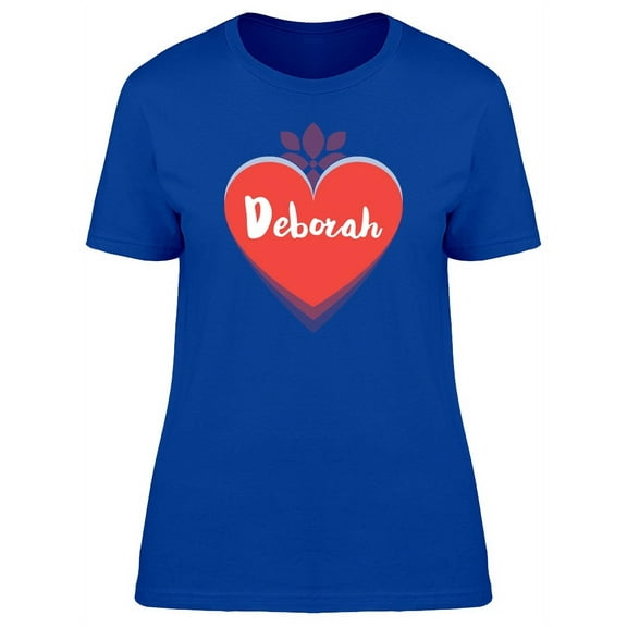Deborah On Red Heart T-Shirt Women -Image by Shutterstock, Female Large