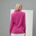thumbnail image 5 of Mock Neck Tops for Women Loose Fitting Long Sleeve Shirt Cozy Casual Fitted Basic Tees Lightweight Comfy Pullover Hot Pink 3XL, 5 of 5
