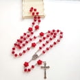 thumbnail image 4 of Rose Rosary Catholic Necklace with Crucifix Pendant Crucifix Prayer Religious Necklaces Jewelry Gift for Girl Women Cha, 4 of 4