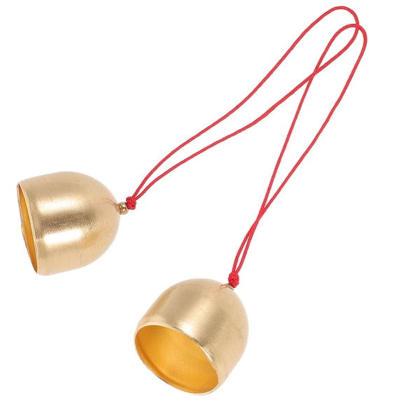 PTOOTP Small Golden Bells Ornament Set 2Pcs Christmas Decorations for Holiday Festive Home and Tree Decor