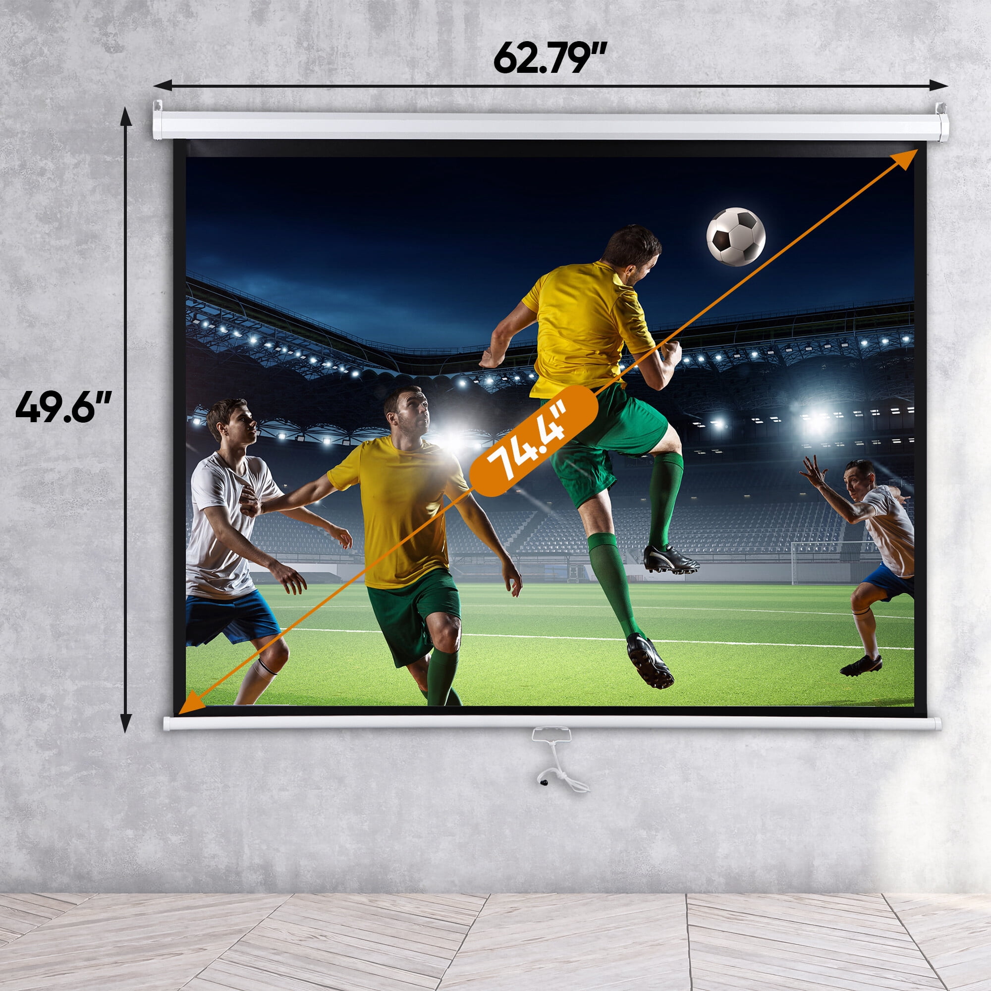 ZENSTYLE Projector Screen 72 inch 4:3 HD PVC Manual Projection