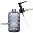 thumbnail image 3 of Glass Soap Dispenser Honeycomb Design, 16 Ounce Kitchen Soap Dispenser for Bathroom, Hand Soap, Dish Soap (Grayish Blue), 3 of 9