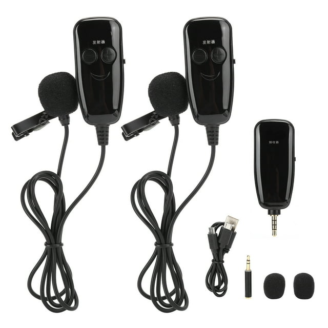 Micrófono Lavalier inalámbrico UHF MIC entrevista en vivo para Android DSLR uno para dos con 3,5mm