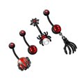 thumbnail image 3 of 4 Piezas Anillo para Ombligo Piercing para el Cuerpo Barra Larga Curvo Acero Inoxidable Piercing para el Vientre Joyería para Regalo del Día de S Rojo, 3 of 10