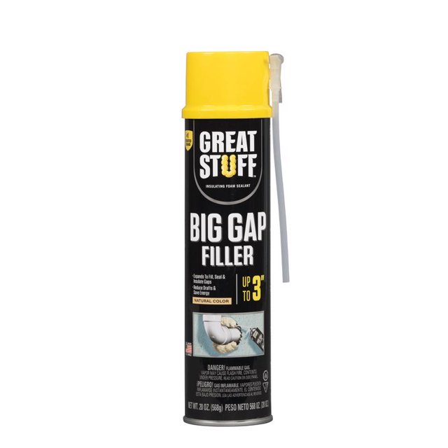 Sellador de espuma GREAT STUFF Big Gaps Ivory, 591 ml (paquete de 12)