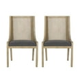 thumbnail image 3 of Christopher Knight Home Maurers Cane and Wood Upholstered Dining Chairs (Set of 2) by  Beige/ Natural, 3 of 5