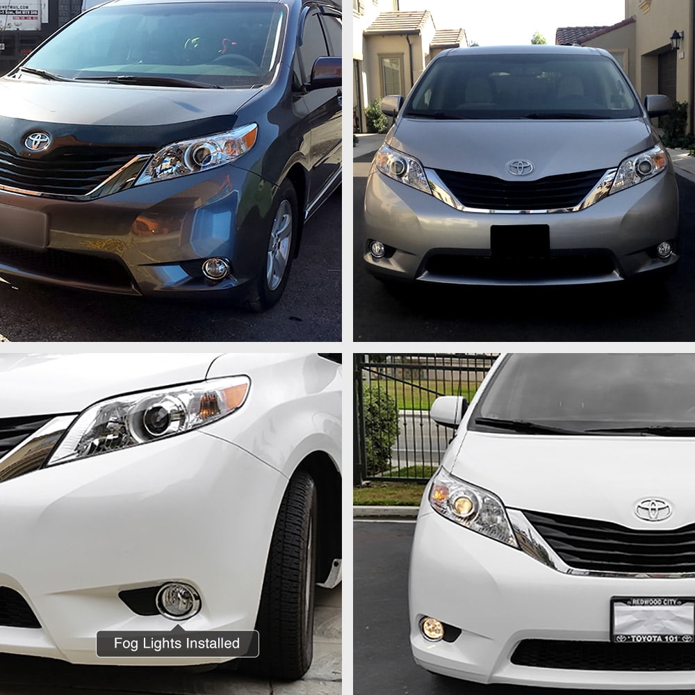 Power Switch /& Universal Wiring Included VIPMOTOZ For 2011-2017 Toyota Sienna Minivan OE-Style Fog Light Front Bumper Driving Lamp Housing Assembly Replacement Pair Driver /& Passenger Side