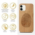 thumbnail image 4 of Case Yard Wooden Case Outside Soft TPU Silicone, Slim Fit Shockproof Wood Protective Phone Cover for Girls Boys Men and Women, Supports Wireless Charging Finger Print Design case for iPhone-11, 4 of 7