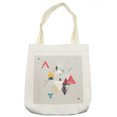thumbnail image 1 of Abstract Tote Bag, Abstract Geometric Modern Design with Triangle and Typed Detailed Art, Cloth Linen Reusable Bag for Shopping Books Beach and More, 16.5" X 14", Cream, by Ambesonne, 1 of 2
