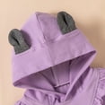 thumbnail image 6 of Fesfesfes Toddler Kids Girls Solid Color Cotton Ruffle Bow Clothes Hoodies Rabbit Ear Suit, 6 of 9