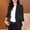 Black plus size blazer for women a1, variant on Women Plus Size 3/4 Sleeve Button Down Blazer Fall Winter Spring Collared Open Front Solid Business Work Jacket Casual Elegant Tops, Coffee XL
