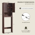 thumbnail image 2 of Aitjunz Over the Toilet Storage Cabinet, Modern Bathroom Organizer with 2 Fluted Doors, Adjustable Shelf and Open Storage Shelf, Freestanding Space Saver Cabinet for Small Bathroom, 2 of 7
