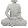thumbnail image 5 of DecMode Gray Magnesium Oxide Buddha Indoor Outdoor Meditating Decorative Garden Sculpture with Floral Carvings, 19" x 13" x 28", 5 of 16