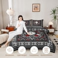 thumbnail image 3 of Erosebridal Boho Sun and Moon Full Size Comforter Sets, Bohemian Aztec Mandala Bedding Sets, Black Gray Red, Black Reversible 3 Pieces, 1 Comforter and 2 Pillowcases, 3 of 6