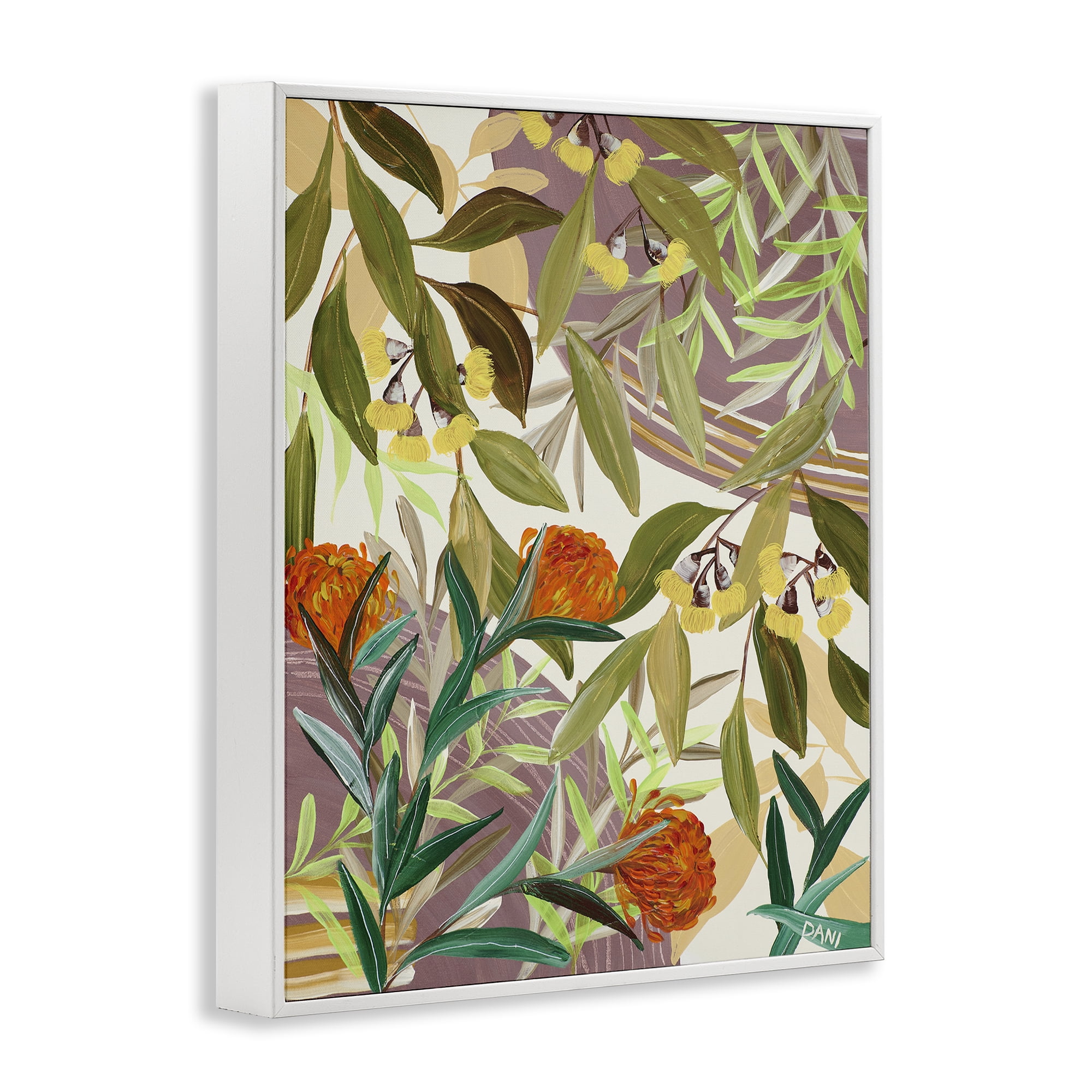 Stupell Industries Walk With Me Blooms White Framed Giclee Art, design by Dani Heyward