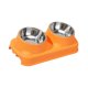 thumbnail image 4 of Comedero elevado para gatos, comedero de acero inoxidable para mascotas de interior, resistente, para uso diario. Naranja, 4 of 8