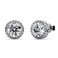 thumbnail image 1 of Pendientes SIGALIT Moissanite Halo S925 de plata de ley, 1 of 7