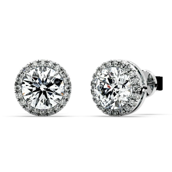 Pendientes SIGALIT Moissanite Halo S925 de plata de ley