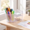 thumbnail image 2 of Pen+Gear Clear 2-Drawer Desktop Organizer with Rotating Pen Cup, 2 of 8