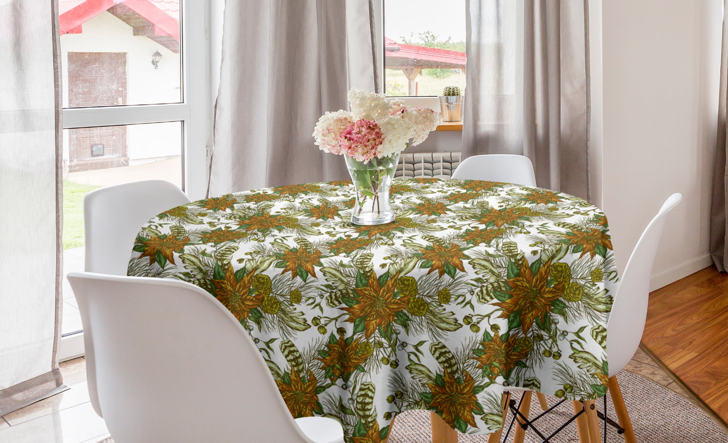 Orange Flower Yellow Sunflower Square Tablecloth 60 x 60 Inch Romantic Table Cover Mat Modern Table Cloth for Kitchen Dining Room Party Wedding Home Decoration