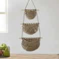 thumbnail image 4 of Hanging Fruit Baskets Macrame Hanging Basket Bohemian Decor Indoor Plant Holder Storage Basket for Organizing Potato Kitchen Taupe, 4 of 8