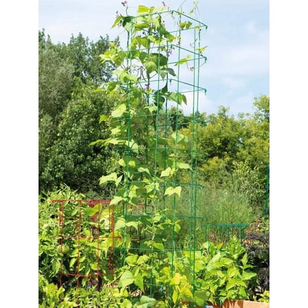 Gardeners Supply Company Large Bean Tower Plant Support | Sturdy Weatherproof Outdoor Beans, Tomato & Other Climbing Vegetable Garden Stake | 75" H - Green
