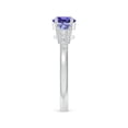 thumbnail image 3 of ANGARA Natural Three Stone Round Tanzanite Ring with Diamond Accents in 14K White Gold for Women (Size-6mm) | December Birthstone, Anniversary, Jewelry Gift for Women | Natural Tanzanite Ring, 3 of 8