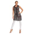 thumbnail image 1 of WT1395 Womens Printed Sleeveless Button Blouse Top S Red_Black, 1 of 3