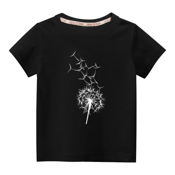 Tdoqot Toddler Boys T Shirts- Summer Short Sleeve Cotton Soft Breathable Kids Tops Black Size 4 T