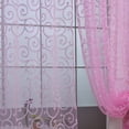 thumbnail image 2 of Mancro Fashion Floral Tulle Voile Door Window Curtains Drape Panel Sheer Scarf Valances,Pink, 2 of 4