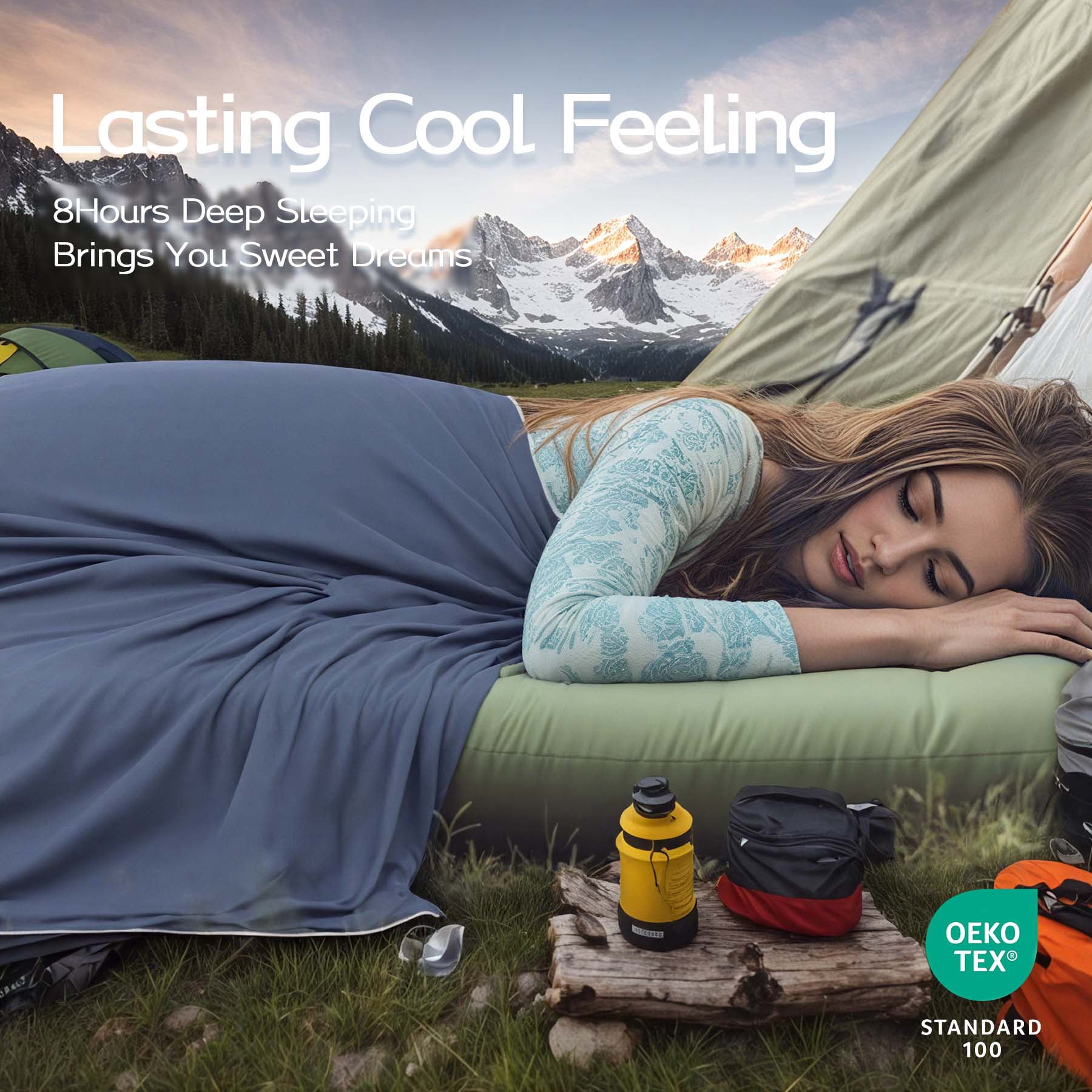 Cooling Comforter Queen Size, Cooling Blankets for Hot Sleepers and Night Sweats,TENCEL™ Lyocell Summer Comforter Blue