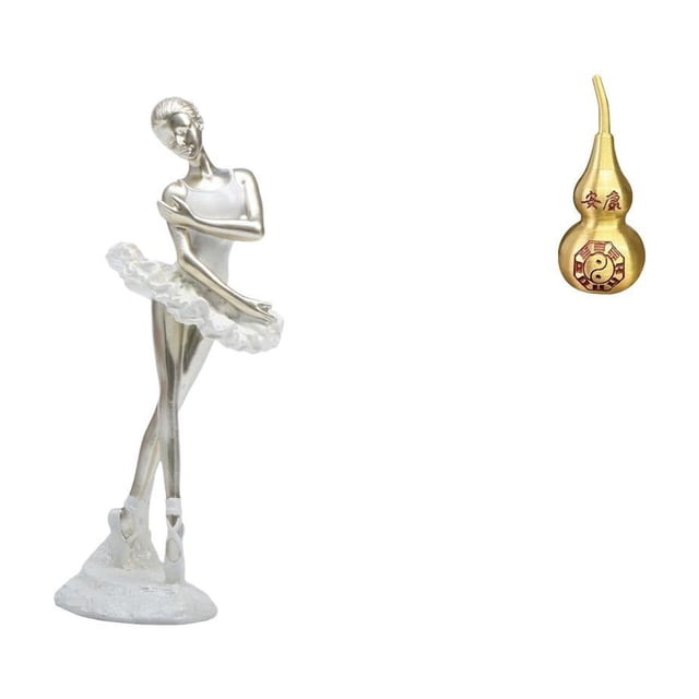 Figura de bailarina de resina de latón, estatua de escritorio, escultura de calabaza, adorno moderno, artesanía artística, adecuada para regalo de cum