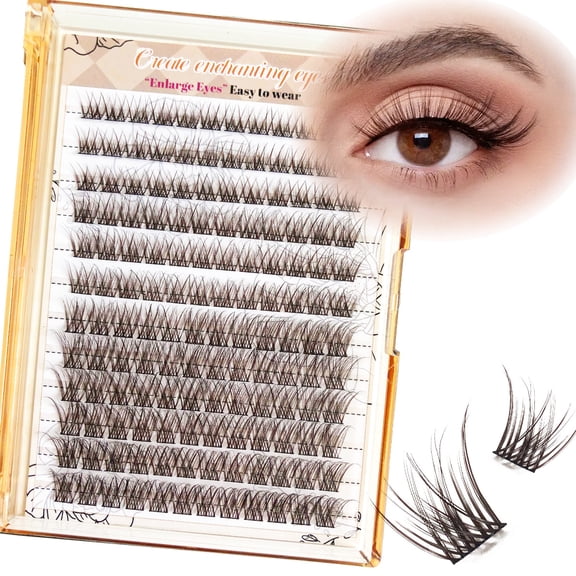 RAGUPEL Brown Lash Clusters Wispy Eyelash Extensions Natural Lashes Extensions Pestañas Postizas Spiky Manga 8-16Mm Individual Lashes with Cc Curve,For