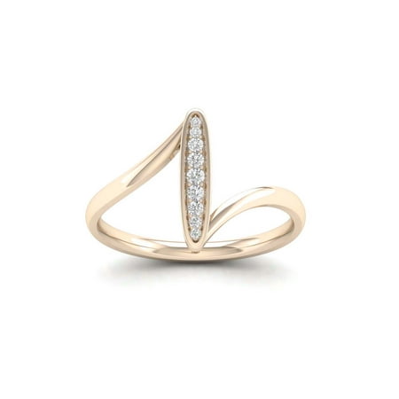 1/20Ct TDW Diamond 10k Yellow Gold Curve Bypass Fashion Ring