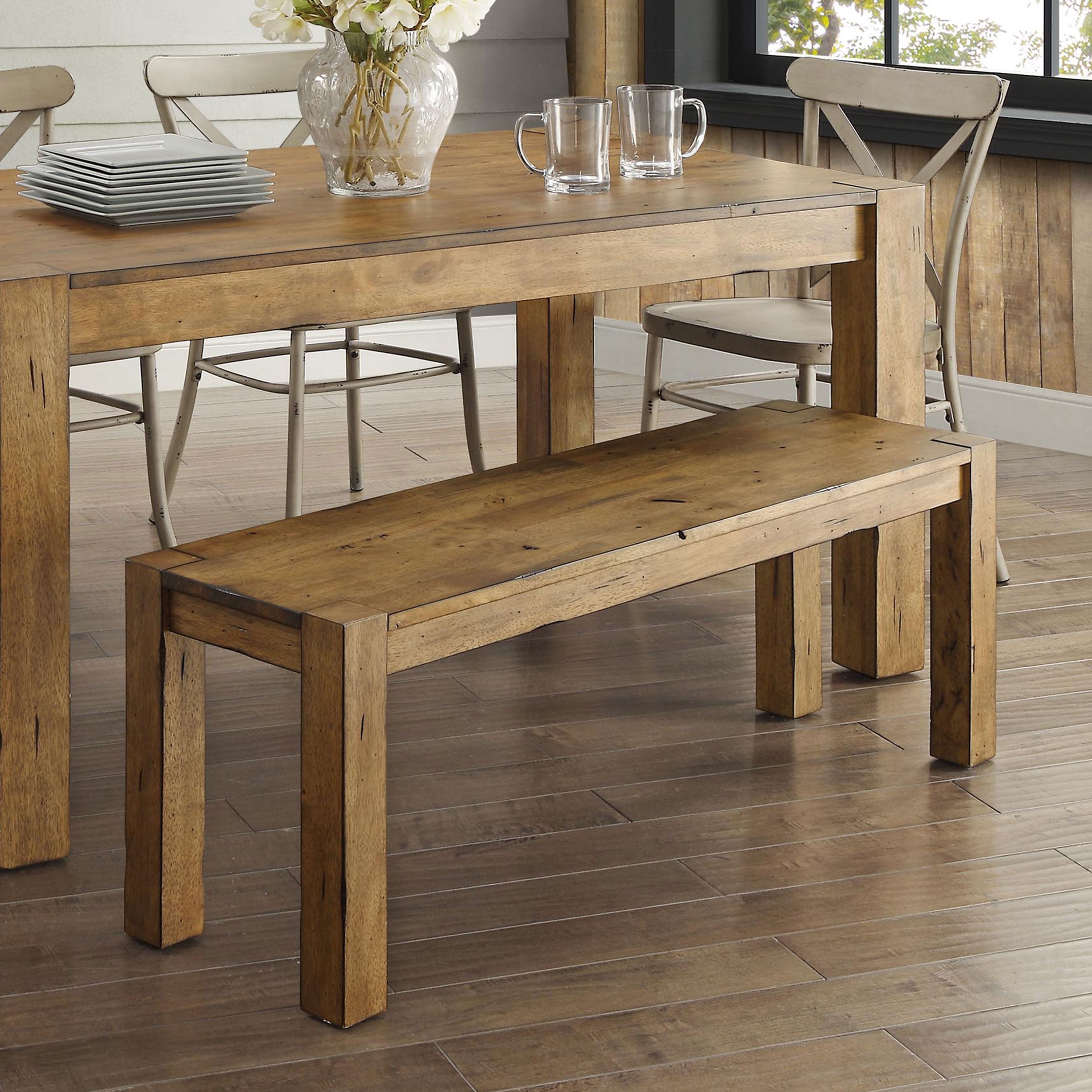 Dining Table Bench Rustic Brown Kitchen Furniture Farmhouse Gift