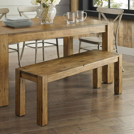 Better Homes & Gardens Bryant Solid Wood Dining Bench, Rustic (Best Computer Test Bench)
