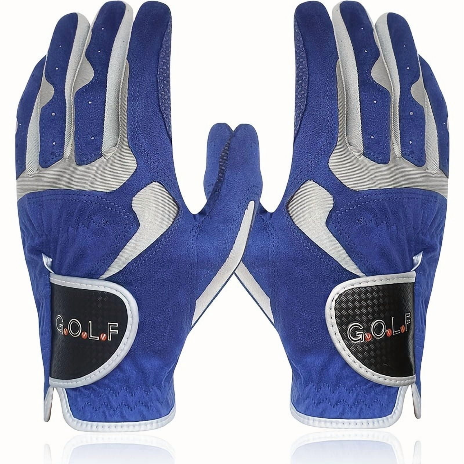 Golf Anti-Slip Gloves for Men, Super Thin and Comfortable, Breathable, for Driving and Outdoor Sports, Blue, Left and Right Gloves