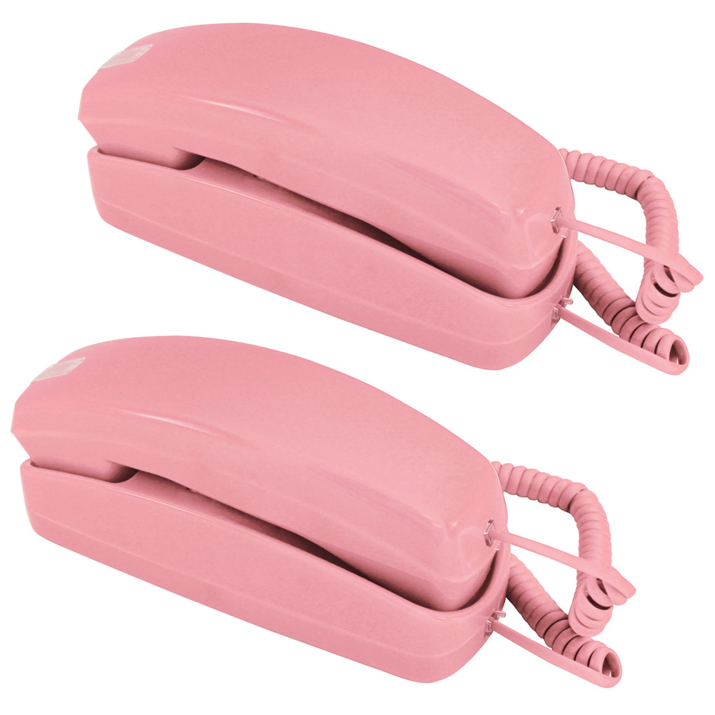 (Set/2) Trimline Corded Telephone 60s Design w/ Modern Electronics