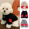 thumbnail image 2 of comerut Pet Pullover Fashionable Love Pattern Dog Shirt Comfortable Warm Cat Two-Legged Clothing Pet Supplies, 2 of 8