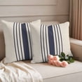 thumbnail image 5 of 2 Pack Outdoor Waterproof Throw Pillow Covers,Modern Navy Blue White Stripe Decorative Square Patio Pillowcases for Chair Couch Sofa 18x18in, 5 of 9