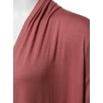 thumbnail image 4 of FashionOutfit Women's Solid Jersey Knit Draped Open Front Short Sleeves Cardigan, 4 of 4
