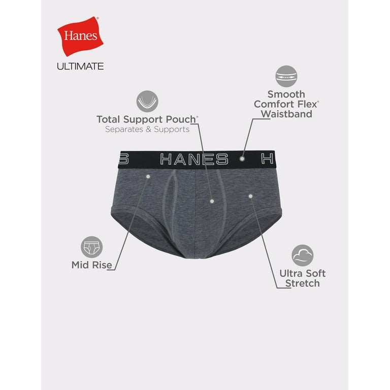 Hanes Ultimate Comfort Flex Fit Total Support Pouch Men's Brief Underwear,  5-Pack Assorted L