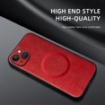 thumbnail image 4 of for iPhone 13 Premium PU Leather + TPU Back Case, Magsafe Anti-Scratch Lightweight Ultra Slim Shockproof Protective Anti-Fall Business Phone Case for iPhone 13, Winered, 4 of 9