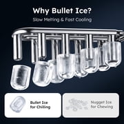 Simzlife 26 lbs/24H Countertop Ice Maker Machine, 9 Bullet-Shaped Ice in 6 Min, Auto-Cleaning Portable Ice Maker for Kitchen, Home, Office, RV, Black