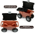 thumbnail image 5 of Pure Garden Rolling Garden Cart with Seat and Interior Storage (Terracotta), 5 of 11