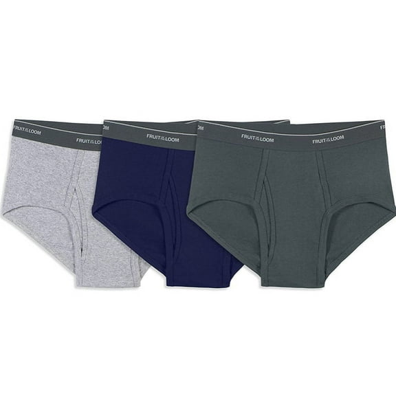 Fruit of the Loom Men's Cotton Mid-Rise Fashion Briefs 3-Pack Small 28-30