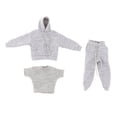 thumbnail image 1 of 1/" Figure Hoodie Solider Clothes Action Figure Male Female Sweatshirt Gray, 1 of 9