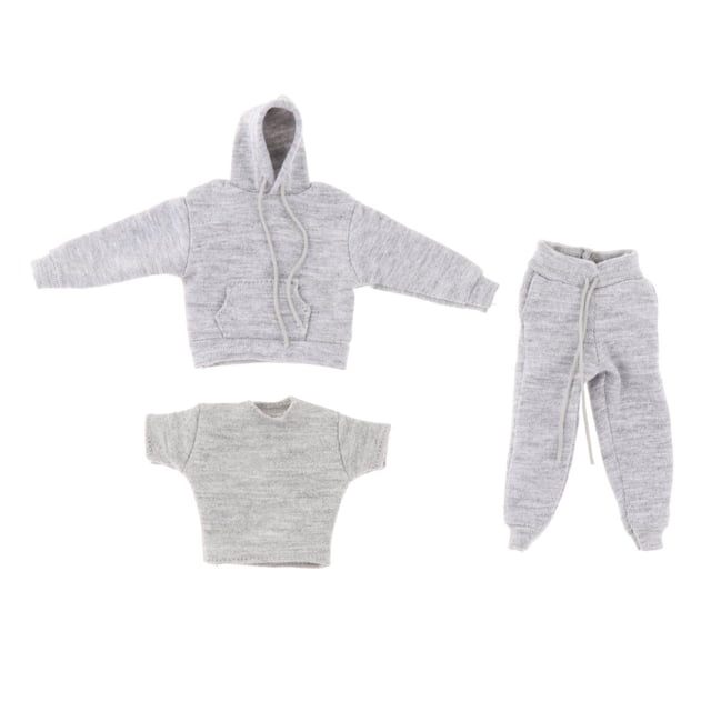 1/" Figure Hoodie Solider Clothes Action Figure Male Female Sweatshirt Gray