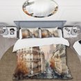 thumbnail image 2 of Designart "Paris, France in Watercolors I" City Paris Bedding Covert Set - Paris Beige Cityscapes Bed Set With 1 Sham, 2 of 6